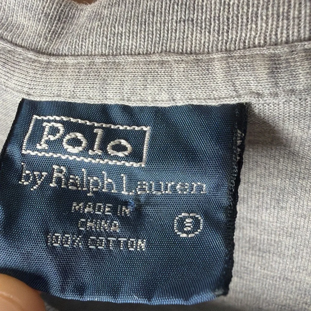 Vintage 90s Polo Ralph Lauren Mens T Shirt Golf Polo Bear Gray S rare